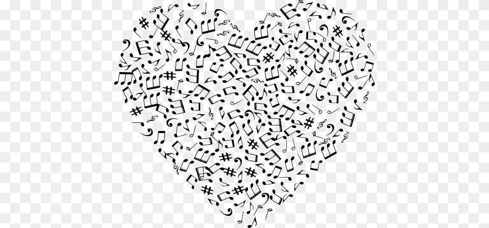 Heart With Music Notes Decoration Love, Text, Qr Code, Paper Free Transparent Png