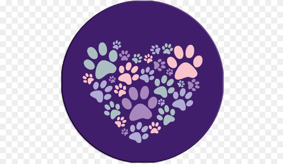 Heart With Pawsclass Circle, Purple, Pattern Png Image