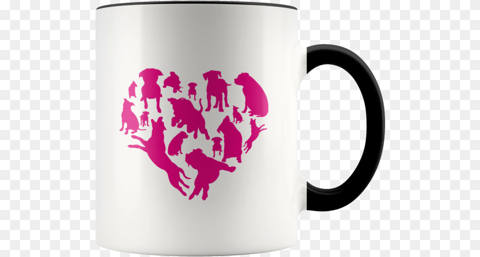 Heart With Pitbulls Coffee Mug 11 Years Marriage Anniversary, Cup, Baby, Person, Coffee Cup Free Png