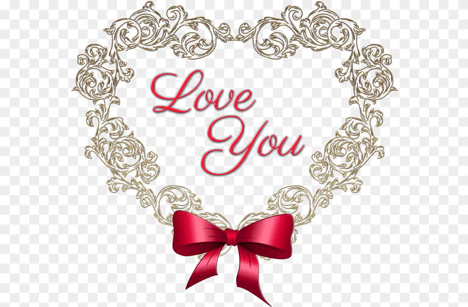 Heart With Red Bow Love You Clipart Picture R Love Sticker, Accessories, Jewelry, Necklace Png