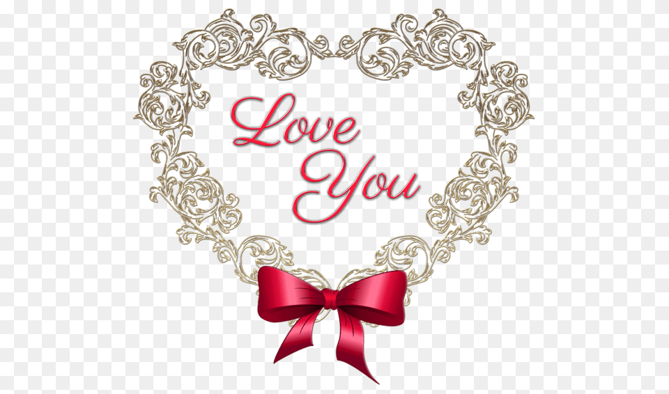 Heart With Red Bow Love You Clipart Picture Wallpapers, Accessories, Jewelry, Necklace, Bracelet Free Transparent Png