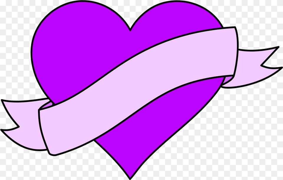 Heart With Ribbon Clipart, Clothing, Hat, Purple, Animal Png Image