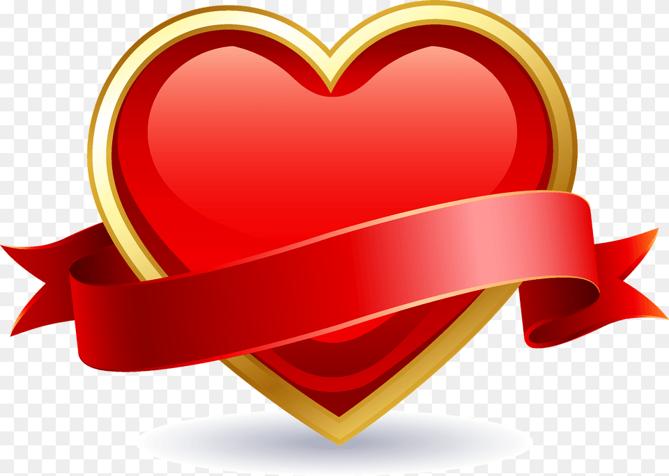 Heart With Ribbon Clipart Png Image