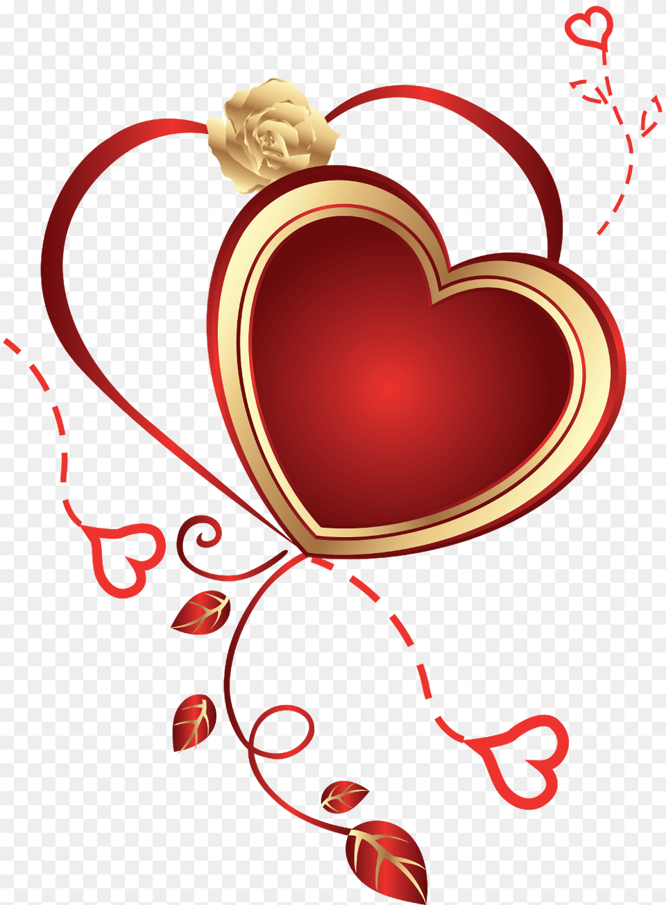 Heart With Rose, Flower, Plant Png