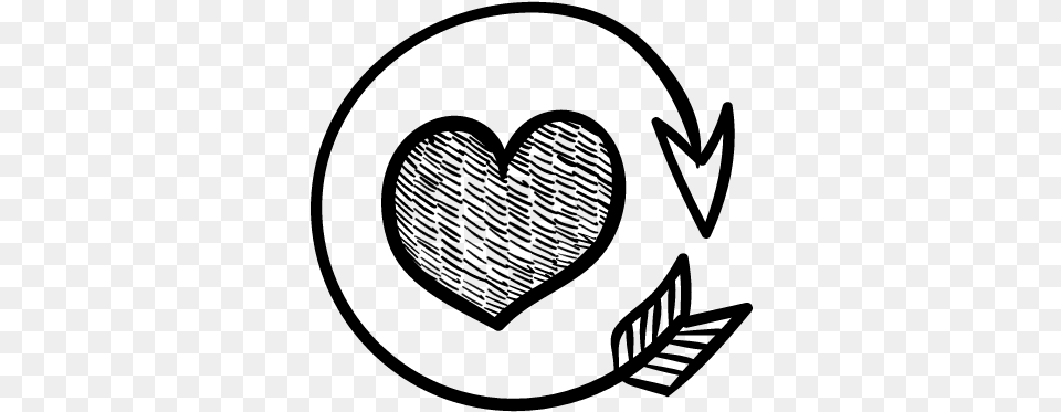Heart With Round Arrow Vector Heart And Arrow Round Icon, Gray Free Png