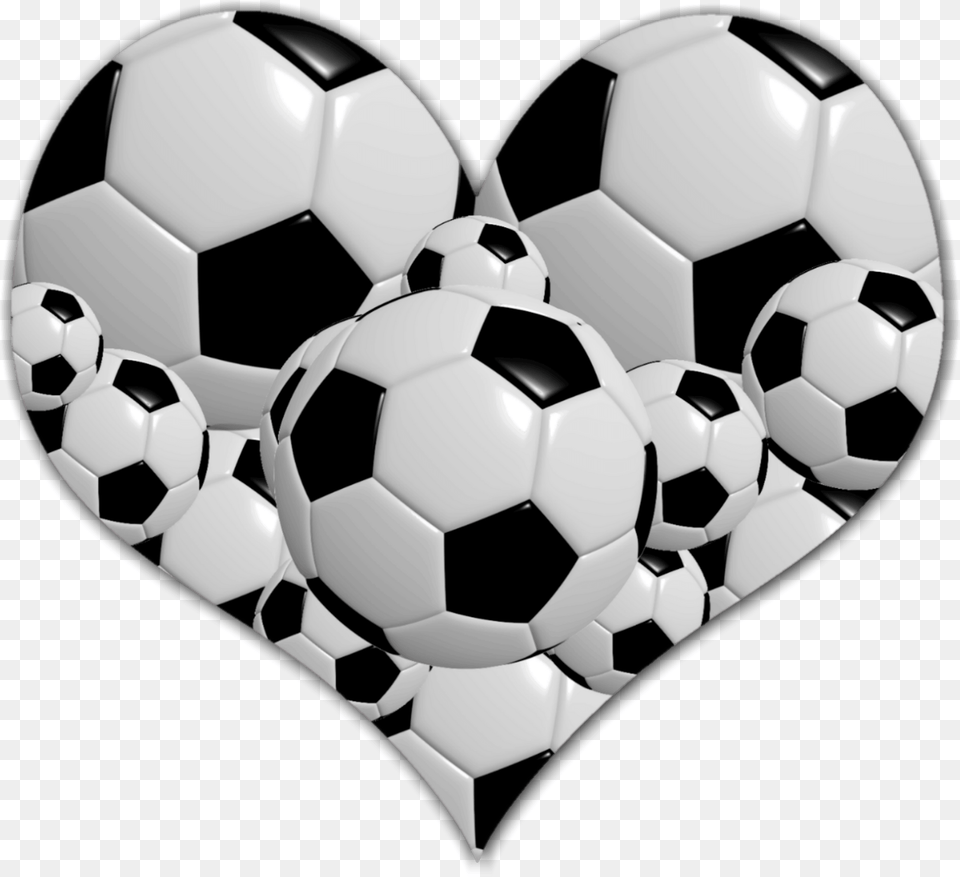 Heart With Soccer Balls Clipart, Ball, Football, Soccer Ball, Sport Png Image