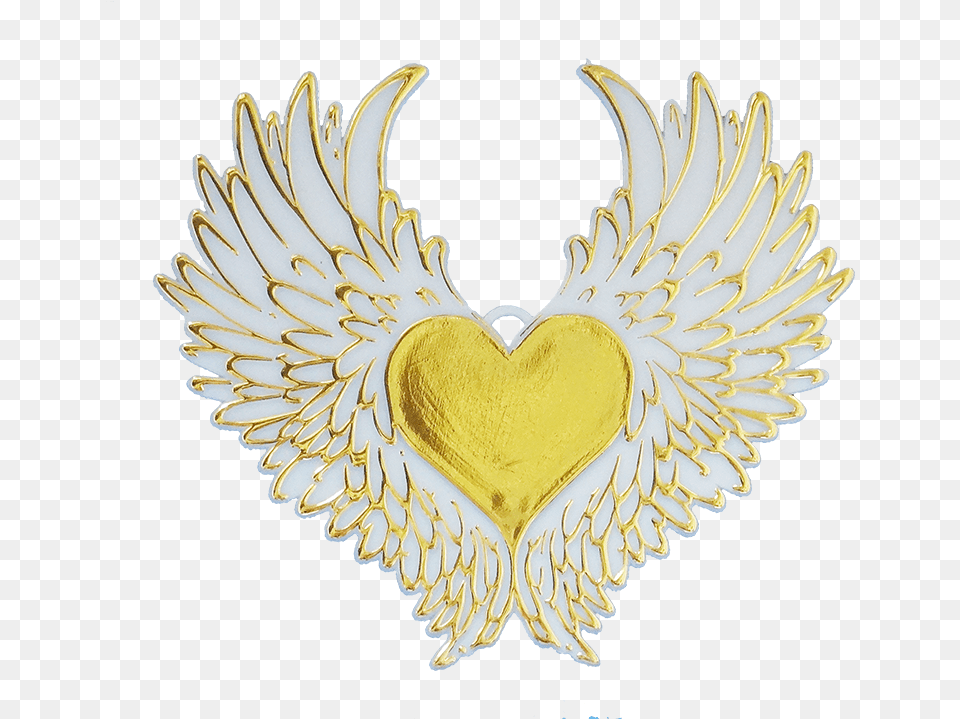 Heart With Wings 4 Whitegold 1 Pc Pkg Gold Trinket, Symbol, Accessories, Jewelry, Animal Png Image