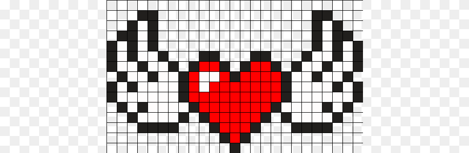 Heart With Wings Perler Bead Pattern Bead Sprites Simple Fuse, Chess, Game Png Image