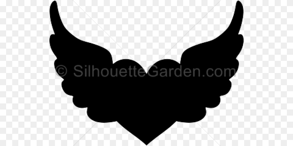 Heart With Wings Silhouette Png