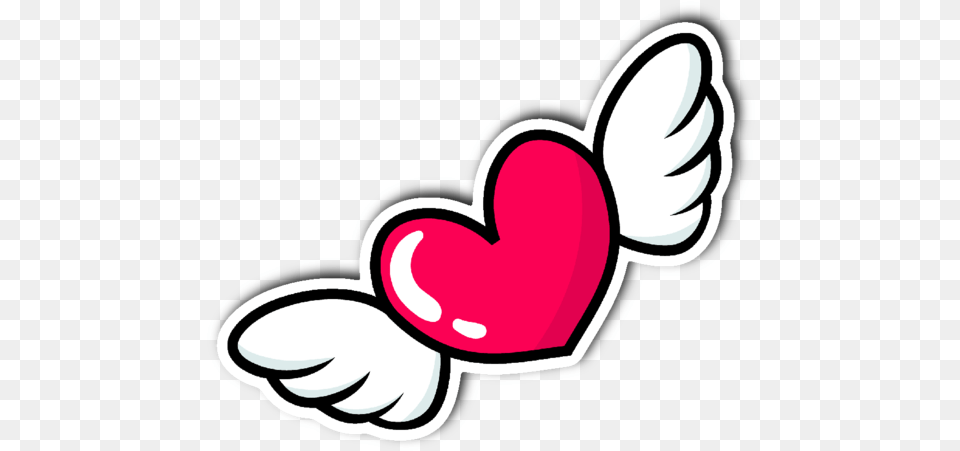 Heart With Wings Sticker Free Png Download