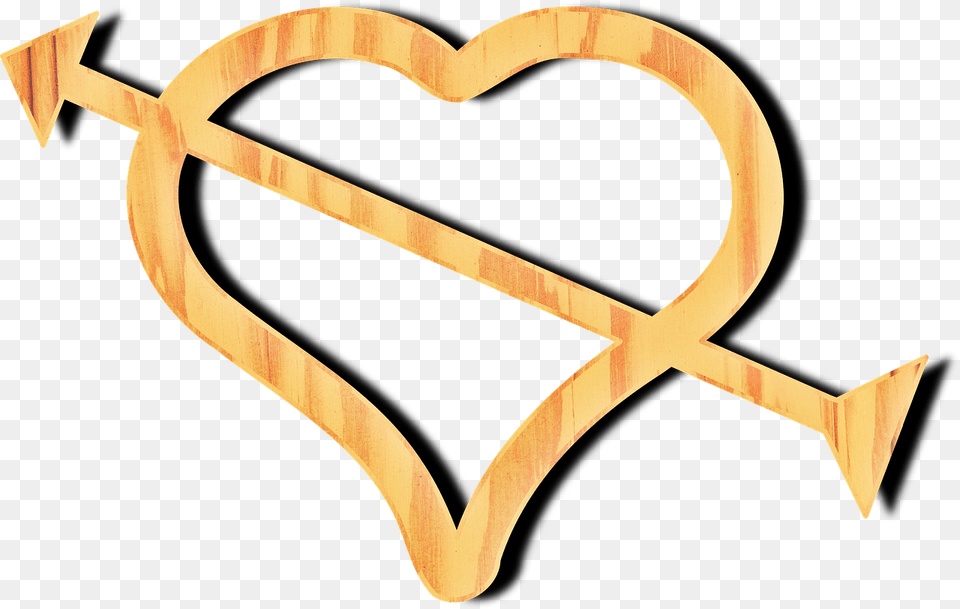 Heart Wood Texture Arrow Romance, Symbol, Weapon Free Png Download