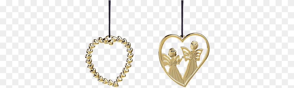 Heart Wreath And Heart Angel H7 Gold Plated Heart Wreath Amp Heart Angel Goldplated, Accessories, Earring, Jewelry, Necklace Free Transparent Png