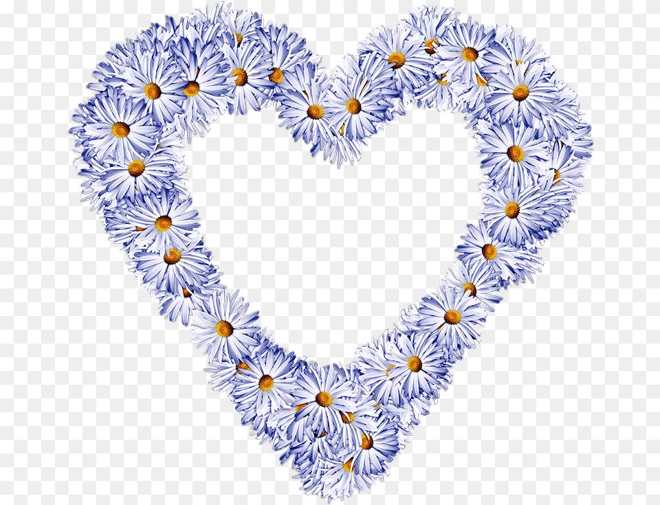 Heart Wreath Transparent Without Background Image Heart Flower Daisies, Daisy, Plant, Flower Arrangement, Accessories Free Png Download