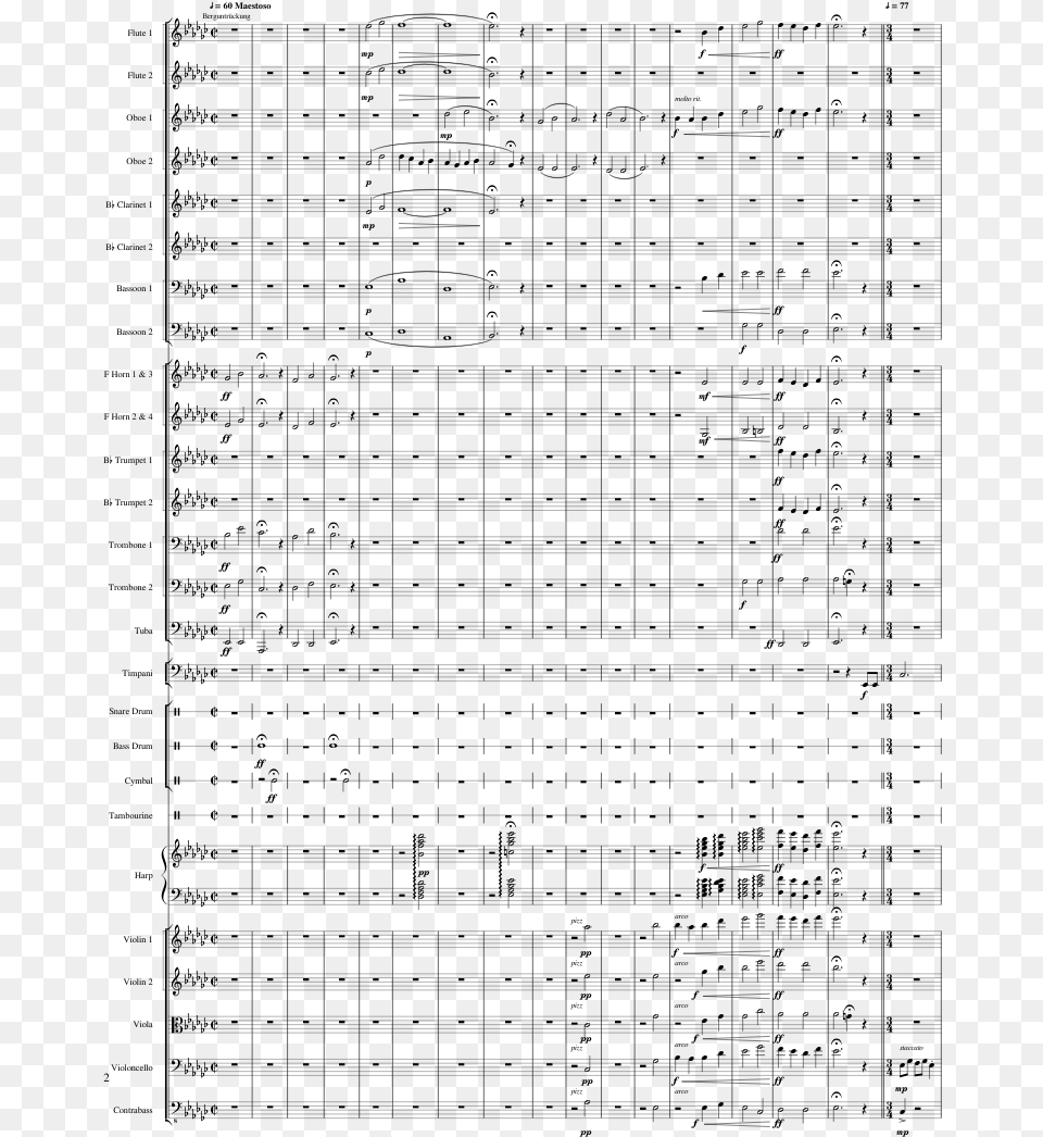 Heartache Sheet Music Composed By Toby Fox 2 Of 13 Orchestra, Gray Free Transparent Png