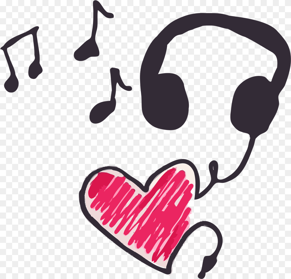 Heartaudiolove Clip Art Heart Music, Electronics, Headphones Png