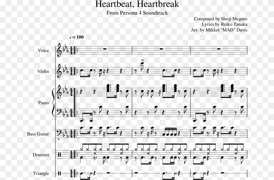 Heartbeat Heartbreak Sheet Music Composed By Composed Sheet Music, Gray Free Png Download