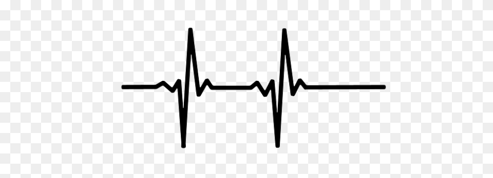 Heartbeat Line With Heart, Gray Free Png