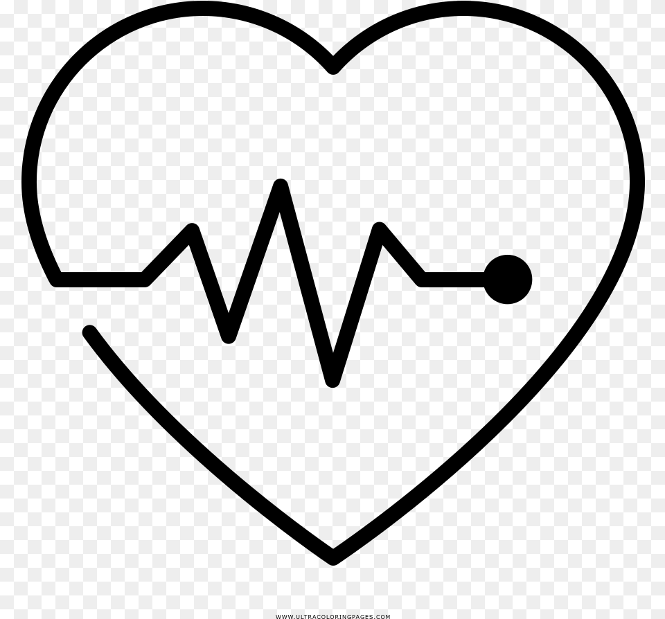 Heartbeat Monitor Coloring, Gray Png
