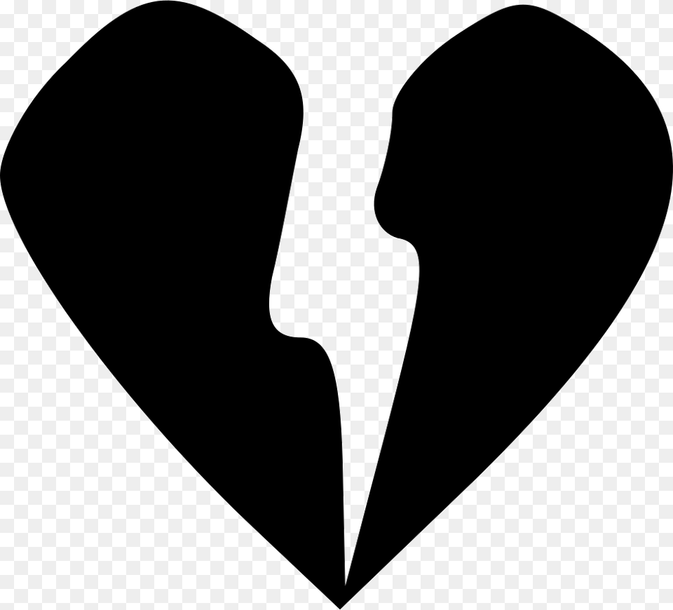Heartbreak Icon, Heart, Stencil, Silhouette Free Png