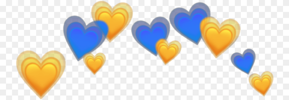 Heartcrown Blue Yellow Heart Png Image