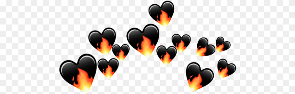 Heartcrown Fire Lit Bad Black Emoji Cute Freetoedit Illustration, Flame, Heart, Appliance, Ceiling Fan Png Image