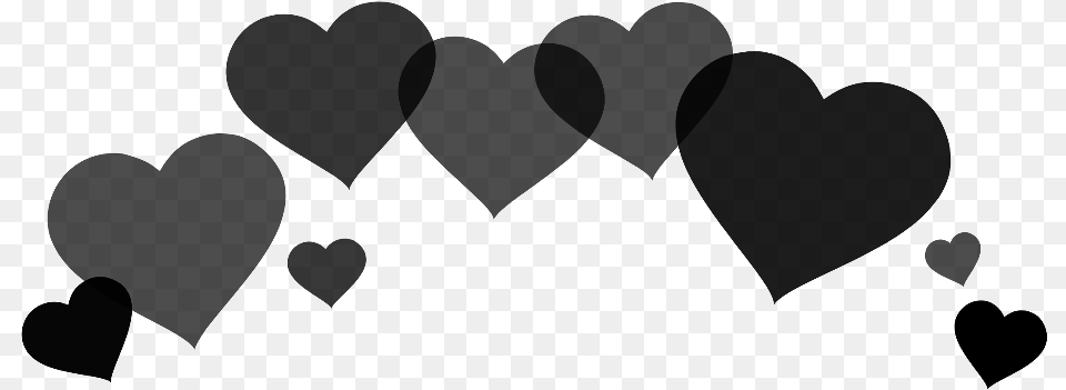 Heartcrown Hearts Crown Overlay Black Halloween Bts, Gray Png Image