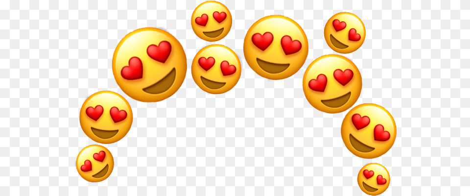 Hearteyes Heart Emoji Crown Emojicrown Random Sticker Emoji For Editing, Food, Face, Head, Person Free Png