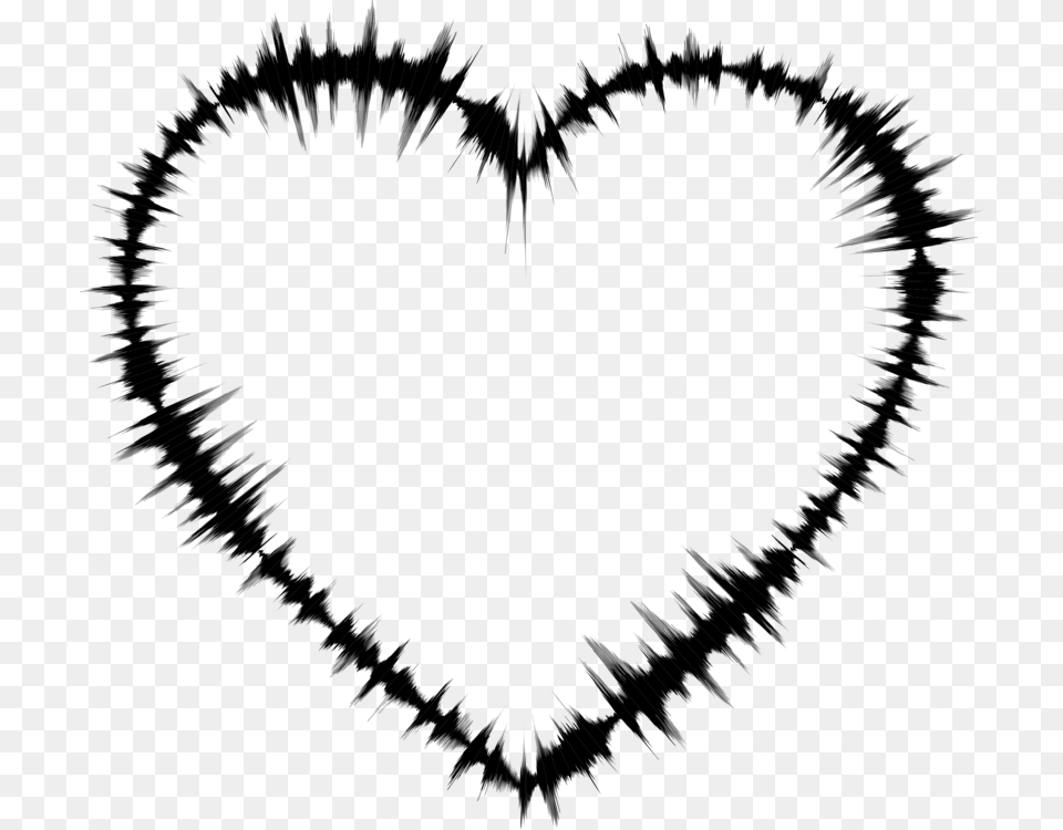 Hearteyesymmetry Sound Waves Heart, Gray Free Png