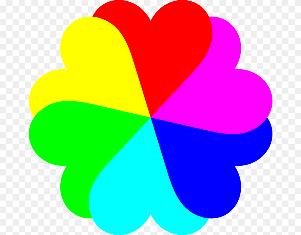 Heartflowerleaf Heart Color Wheel, Art, Graphics, Leaf, Plant Png Image