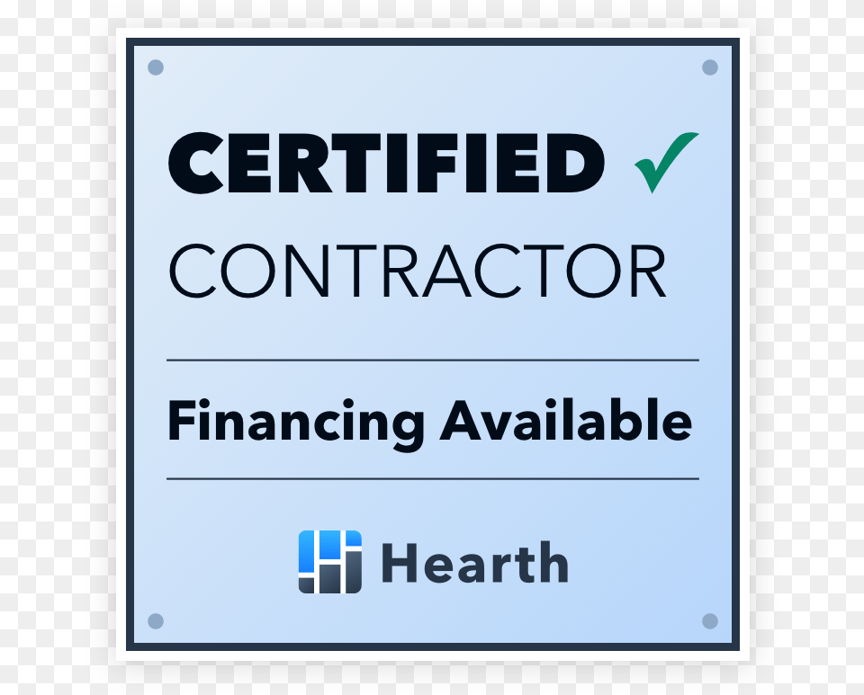 Hearth Financing Certified Hearth Certified Contractor, Advertisement, Sign, Symbol, Text Free Png Download