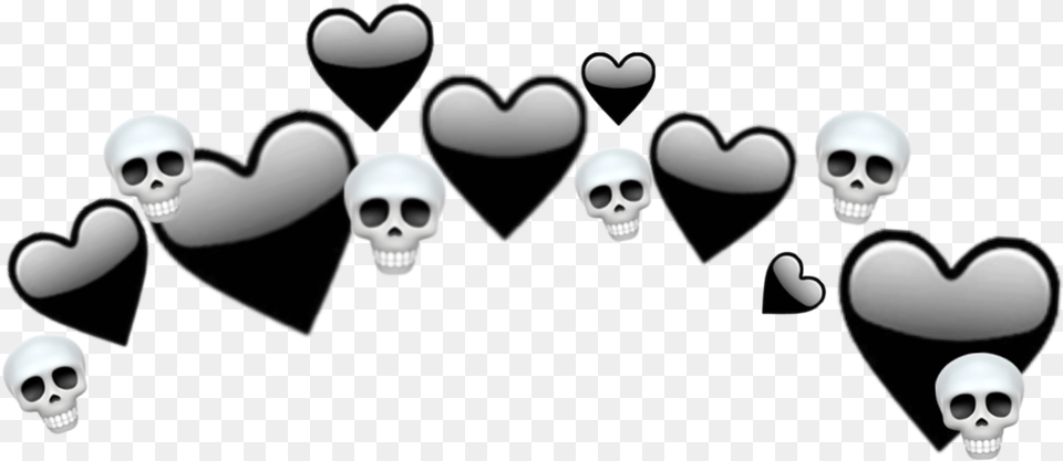 Heartjoon Black Heartcrown Heart Crown Skull Black Heart Crown Png