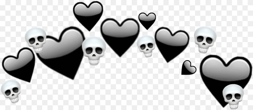 Heartjoon Black Heartcrown Heart Crown Skull Heart Free Transparent Png