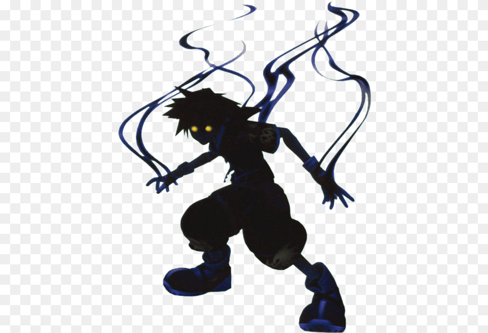 Heartless Drawing Sora Half Kingdom Hearts 2 Anti Form, Silhouette, Baby, Person, Electronics Png Image
