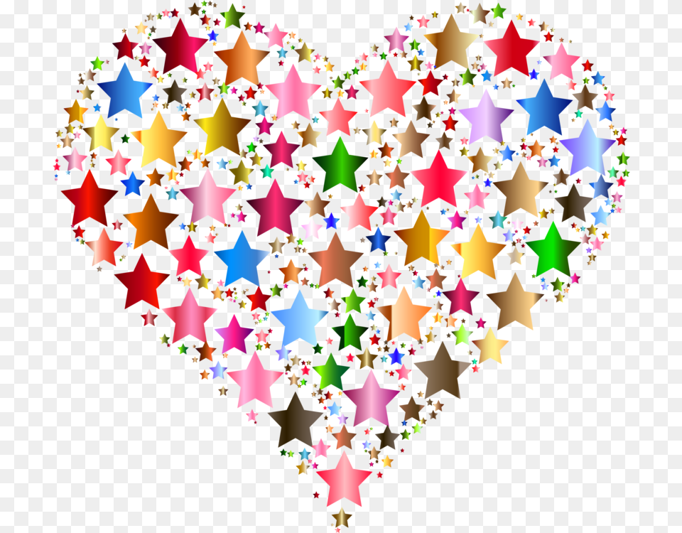 Heartpetalballoon Colorful Stars Clipart, Person, Pattern Png Image