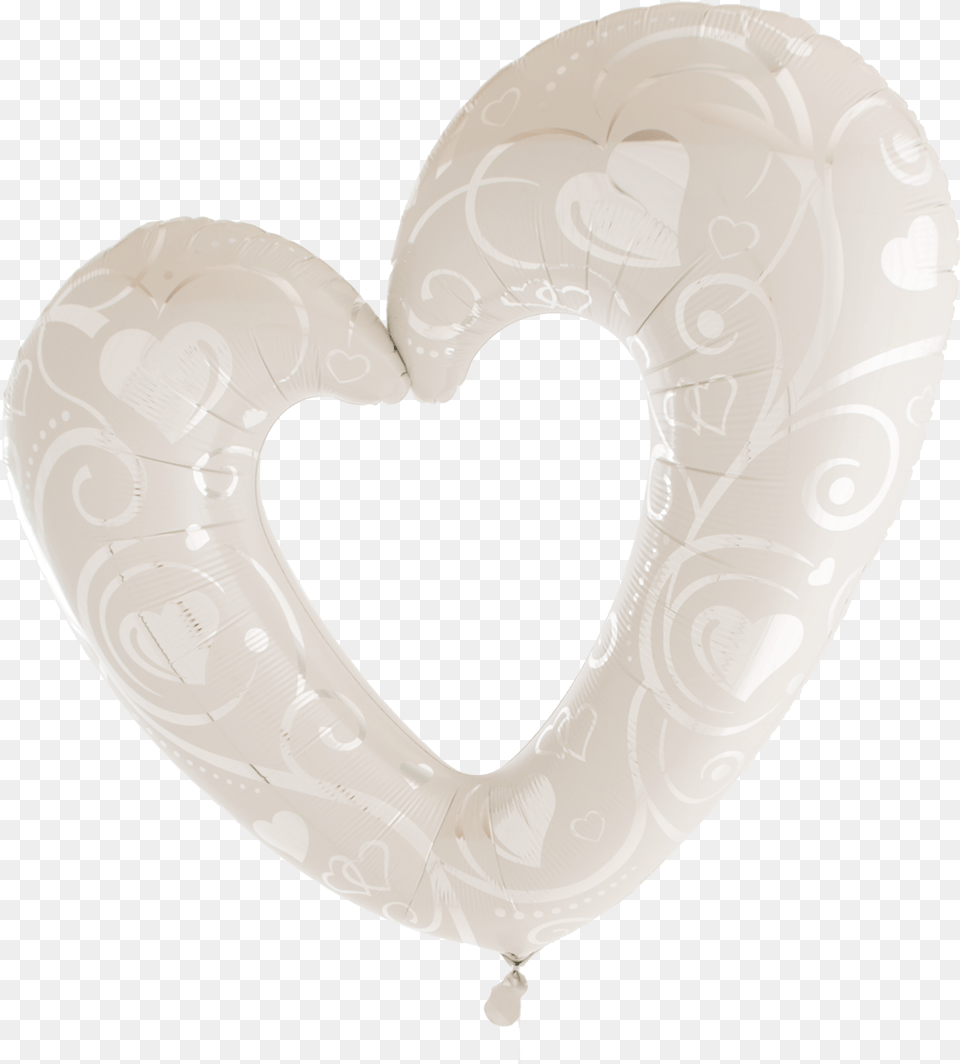 Hearts Amp Filgree Pearl White Supershape Heart, Balloon Free Png