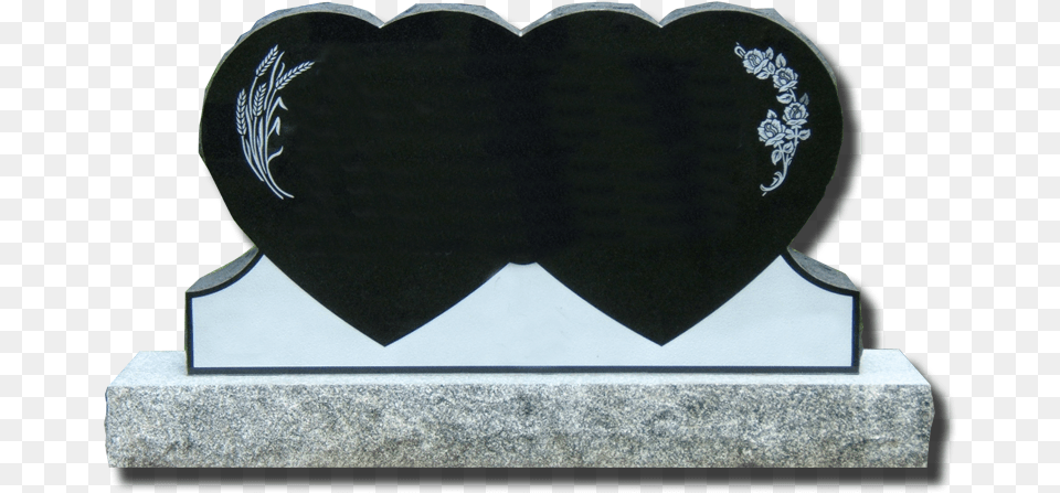Hearts And Angels Headstone, Gravestone, Tomb Png Image