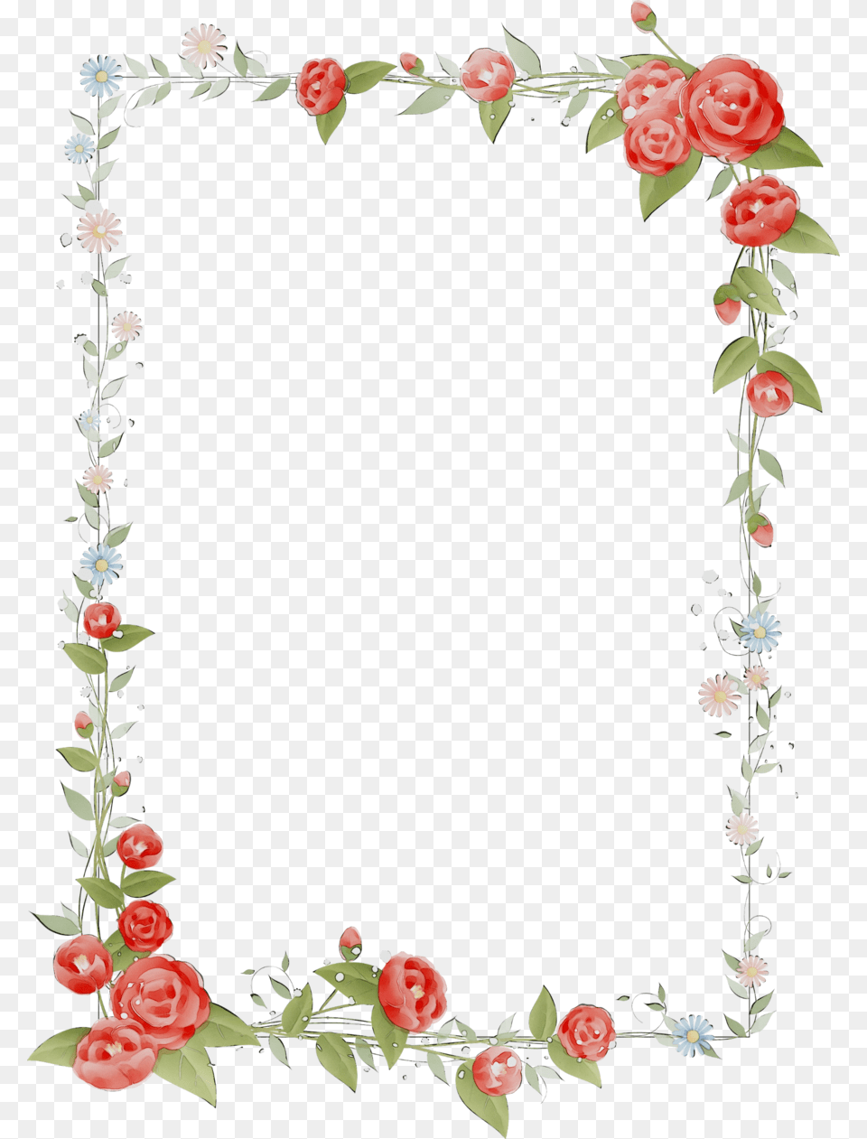 Hearts And Flowers Border Clipart Background Design For Microsoft Word, Art, Floral Design, Flower, Graphics Free Png Download