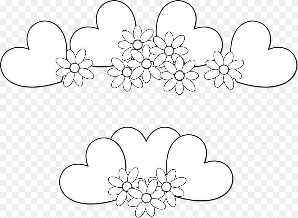 Hearts And Flowers Clipart, Art, Floral Design, Graphics, Pattern Png