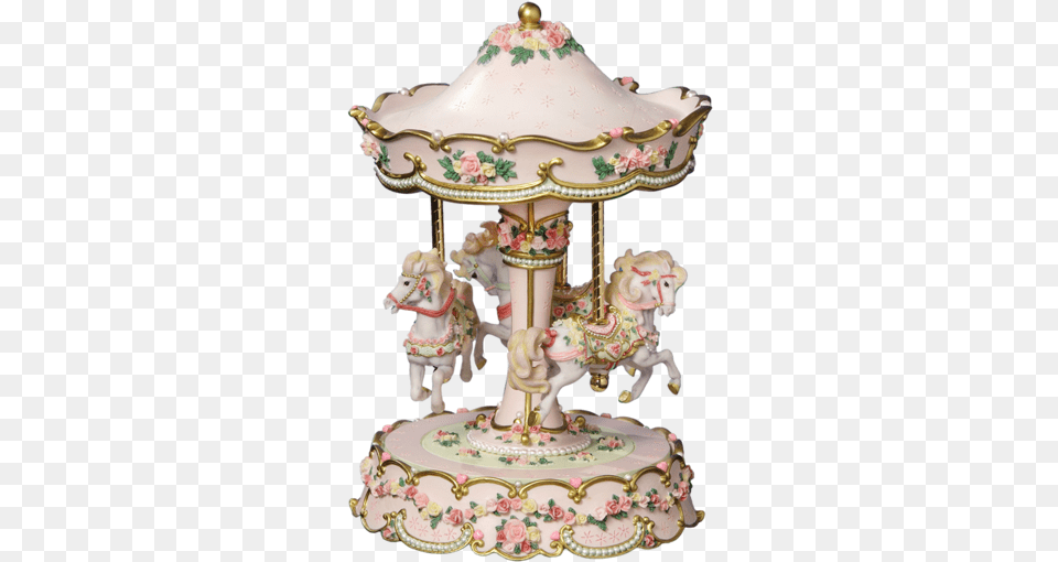 Hearts And Roses 3 Horse Carouselclass Carousel Horse Snow Globe, Play, Amusement Park, Cake, Dessert Free Transparent Png