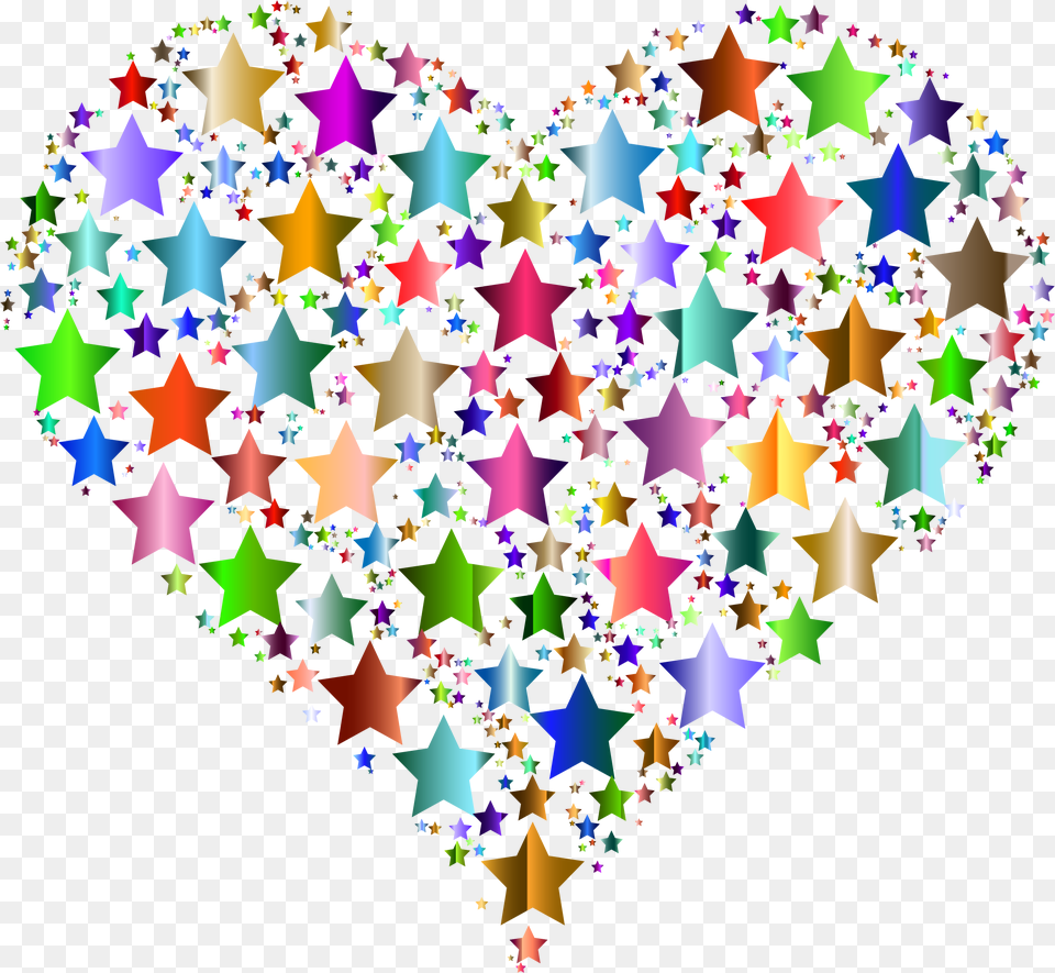 Hearts And Stars Clipart Colorful Heart Transparent Background, Flag, Pattern, Symbol Png Image