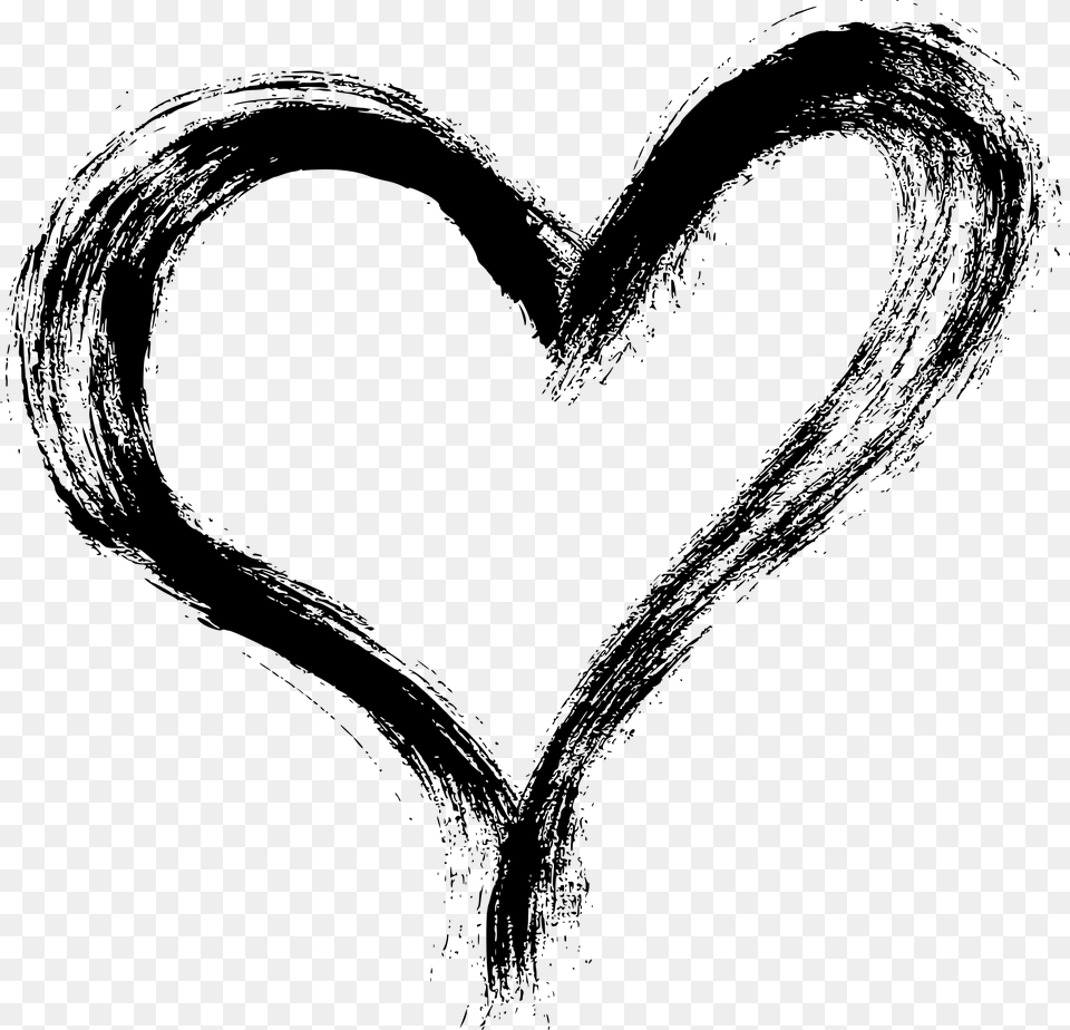 Hearts Black And White, Gray Png Image