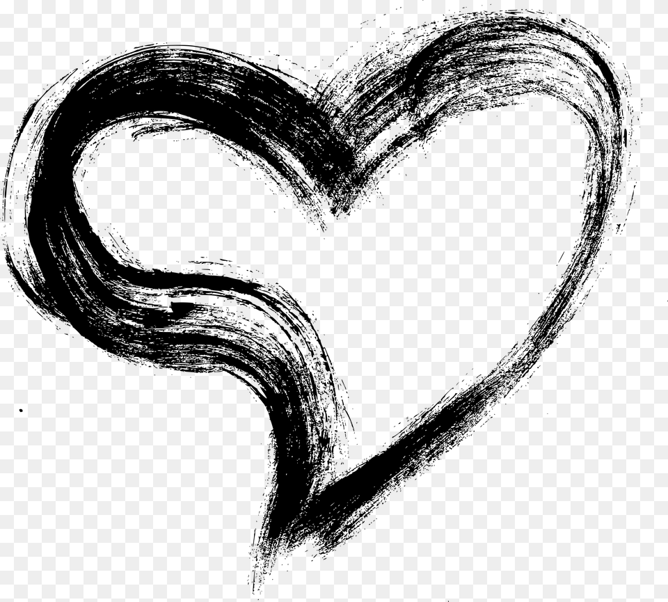 Hearts Black And White, Gray Free Png Download