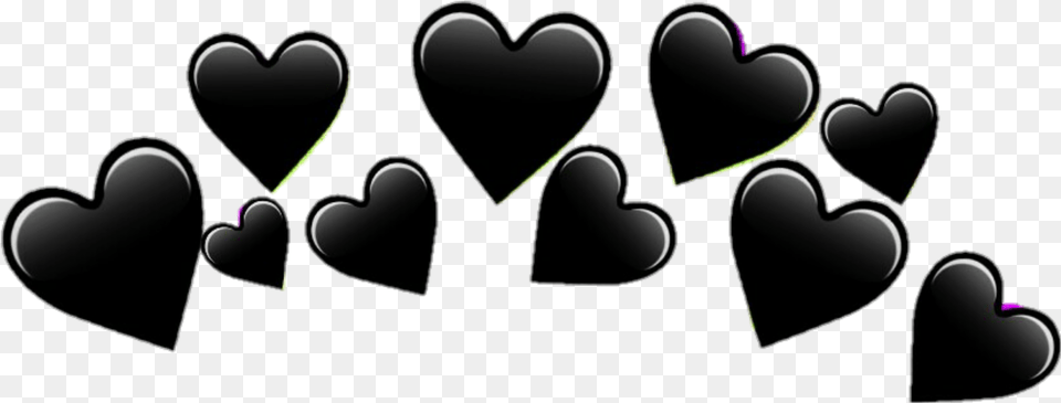 Hearts Blackhearts Freetoedit Crown Black Tumblr Corona De Corazones, Heart Free Png