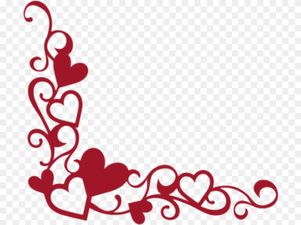 Hearts Border Clipart Heart Corner Border, Art, Floral Design, Graphics, Pattern Png Image