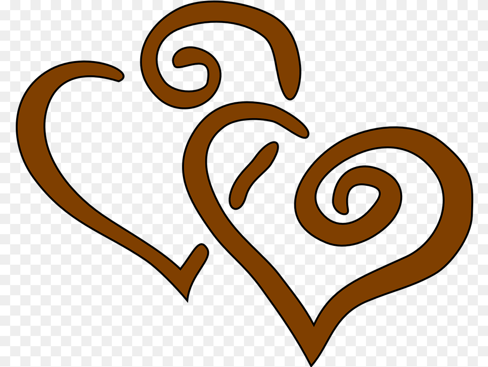 Hearts Brown Together Vector Graphic On Pixabay Love Clip Art, Heart Free Png Download