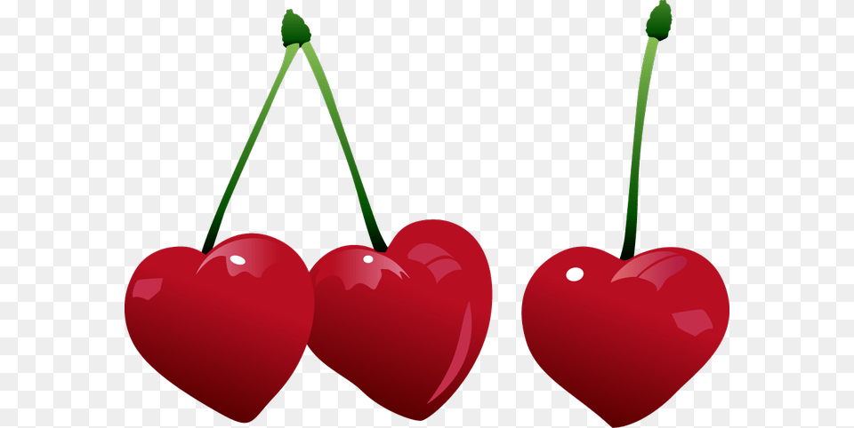 Hearts Cherries Clipart Heart Cherry Clipart, Food, Fruit, Plant, Produce Free Png Download