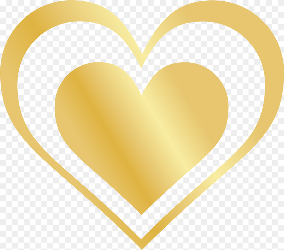Hearts Clipart Brush Stroke Heart, Gold Free Transparent Png