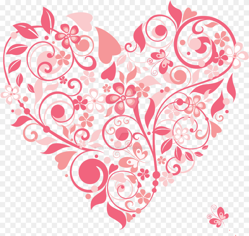 Hearts Clipart Watercolor Floral Heart Vector, Art, Floral Design, Graphics, Pattern Png Image