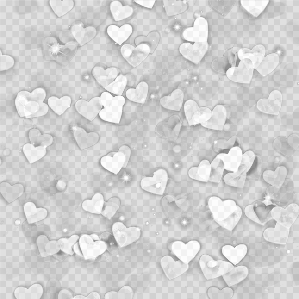 Hearts Confetti Filter Blackandwhite Sticker Heart Free Transparent Png