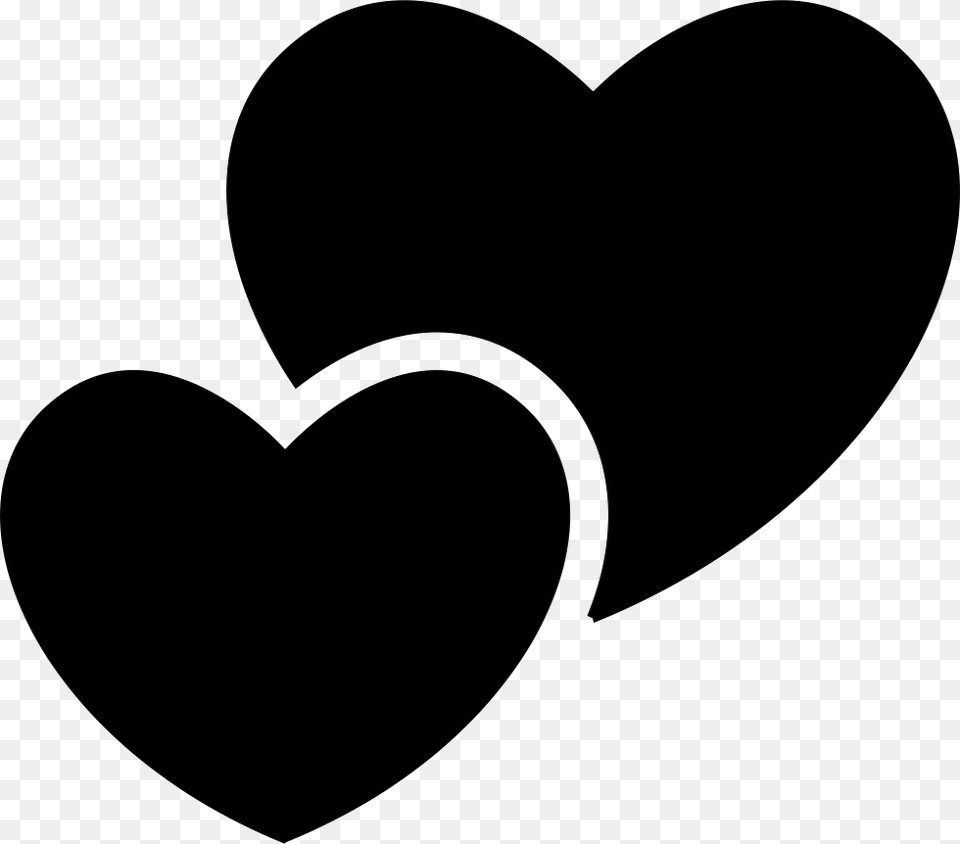 Hearts Couple Two Heart Icon, Stencil Free Png Download